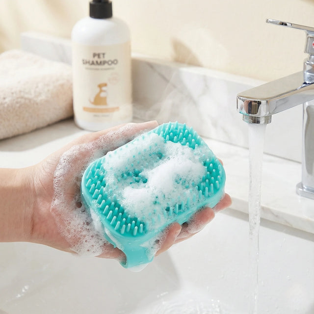 2-in-1 Pet Bath Brush with Shampoo Dispenser